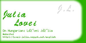 julia lovei business card